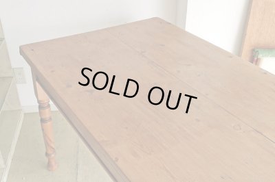 画像11: アンティーク パイン材の引き出し付きダイニングテーブル