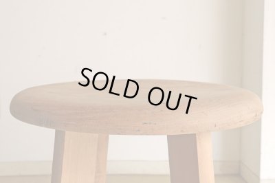 画像3: アンティーク 木製スツール 丸椅子