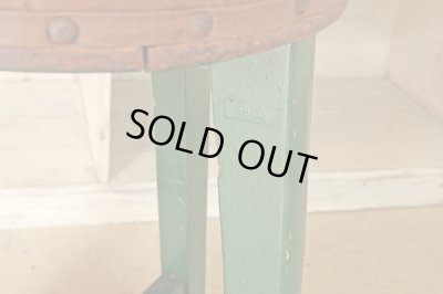 画像7: ヴィンテージ グリーンペイントスツール 丸椅子