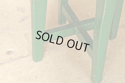 画像9: ヴィンテージ グリーンペイントスツール 丸椅子