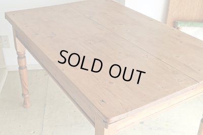 画像12: アンティーク パイン材の引き出し付きダイニングテーブル