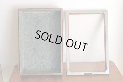 画像2: アンティーク 　駄菓子屋のショーケース ブリキ 木箱 