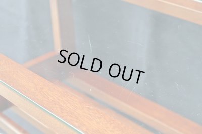 画像9: ヴィンテージ ガラストップサイドテーブル 桜材