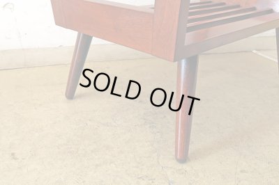 画像7: ヴィンテージ ガラストップサイドテーブル 桜材