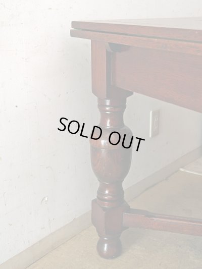 画像3: イギリス アンティーク 　オーク材のドローリーフテーブル 英国