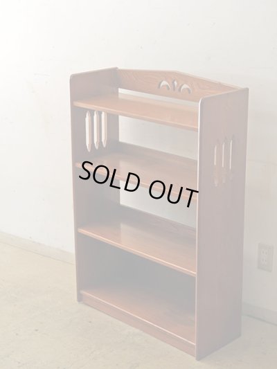 画像6: 古い 欅財の本棚 ブックシェルフ (2)