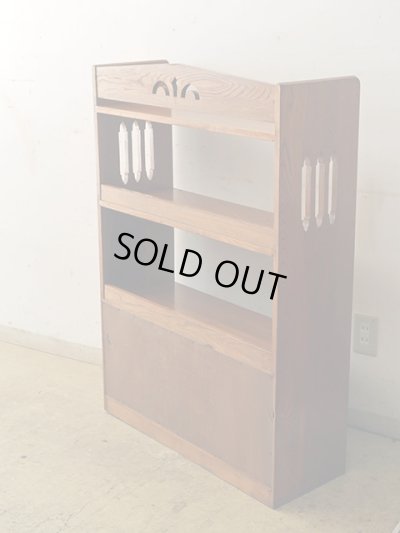 画像3: 古い 欅財の本棚 ブックシェルフ (2)