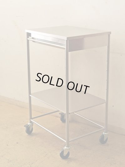 画像2: ヴィンテージ　引き出し付きステンレスワゴン