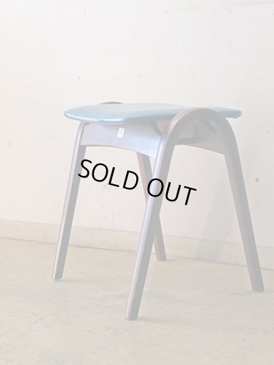 画像2: 秋田木工 スタッキングスツール 剣持勇 青