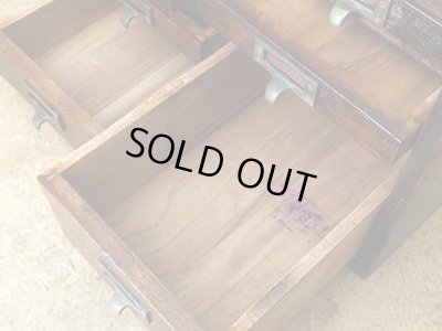 画像14: ヴィンテージ 楢材 小引き出し 切手類保管箱