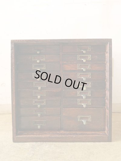 画像4: ヴィンテージ 楢材 小引き出し 切手類保管箱