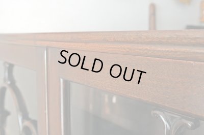 画像14: アンティーク 　桜材のガラス本箱 キャビネット