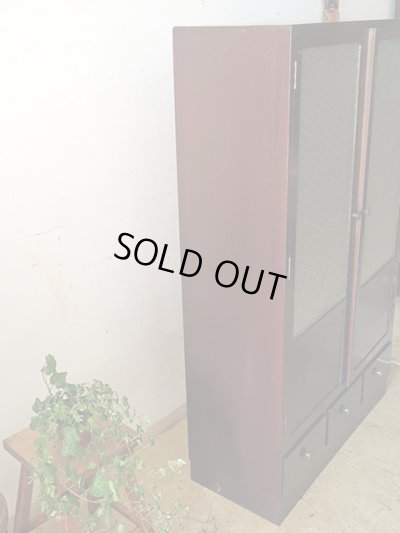 画像3: アンティーク 　ダイヤガラスの本箱 キャビネット