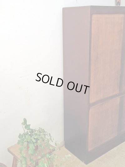 画像4: アンティーク 　ダイヤガラスの本箱 キャビネット