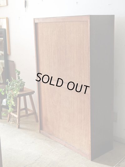 画像6: ビンテージ 昭和レトロなモールガラスの本箱 キャビネット