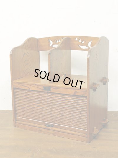 画像2: アンティーク 　蛇腹扉付き くさび式の本立て