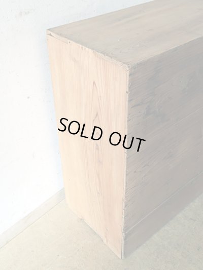 画像4: アンティーク 　乾いた木肌のマス棚