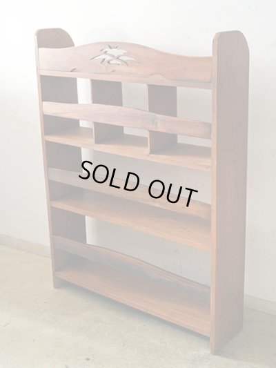 画像5: アンティーク 　ケヤキ材の本棚 ブックシェルフ