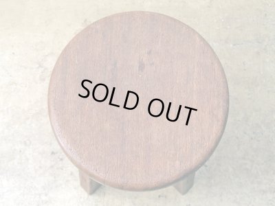 画像3: アンティーク 　木製スツール 丸椅子