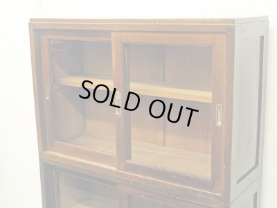 画像5: アンティーク 　ナラ無垢材 ガラス戸棚 食器棚 水屋箪笥