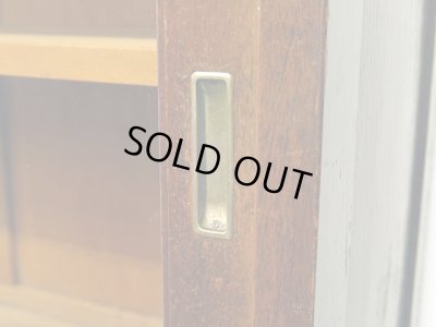 画像11: アンティーク 　ナラ無垢材 ガラス戸棚 食器棚 水屋箪笥