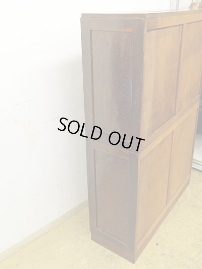 画像3: アンティーク 　ナラ無垢材 ガラス戸棚 食器棚 水屋箪笥