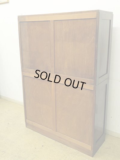 画像4: アンティーク 　ナラ無垢材 ガラス戸棚 食器棚 水屋箪笥