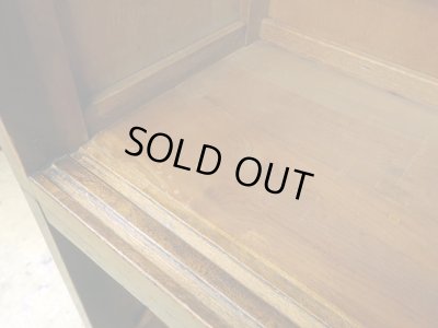 画像13: アンティーク 　ナラ無垢材 ガラス戸棚 食器棚 水屋箪笥