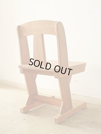 画像4: ヴィンテージ ナラ無垢材のカンチレバーチェア