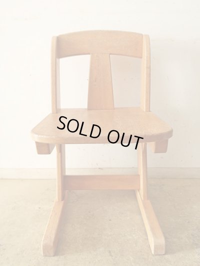 画像6: ヴィンテージ ナラ無垢材のカンチレバーチェア