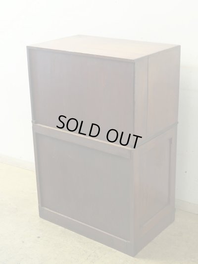 画像4: アンティーク 引き出し10杯 楢材の収納棚