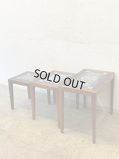 画像2: Haslev & Royal Copenhagen "Tenera" ローズウッド材タイルトップ ネストテーブル 