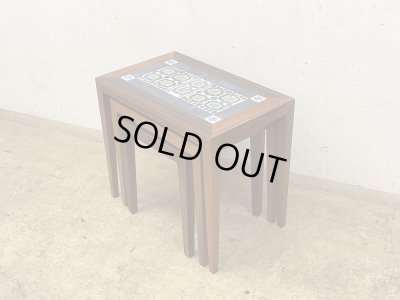 画像3: Haslev & Royal Copenhagen "Tenera" ローズウッド材タイルトップ ネストテーブル 