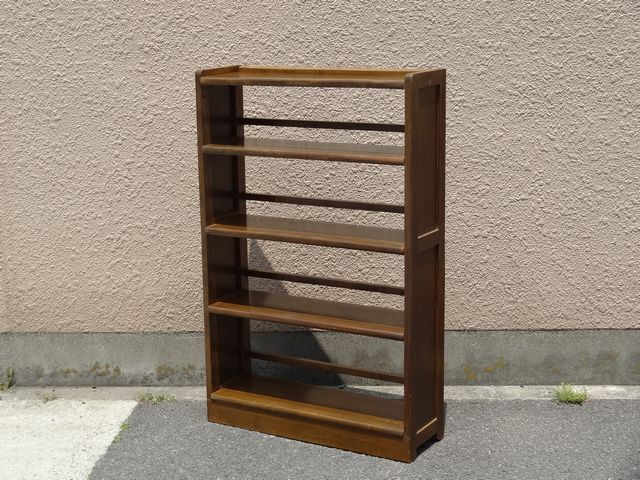 昭和レトロ 古い木製本棚 ブックシェルフ