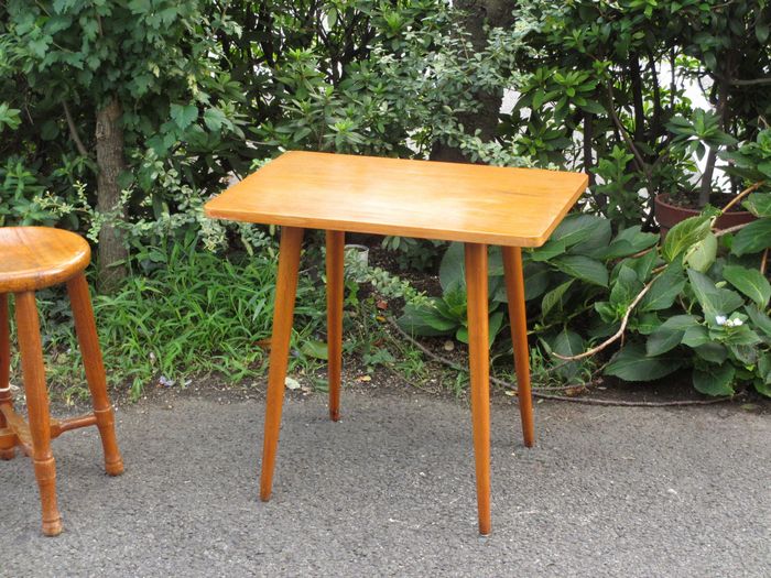 木味良い 木製サイドテーブル コーヒーテーブル ビンテージ - トランジットライフ