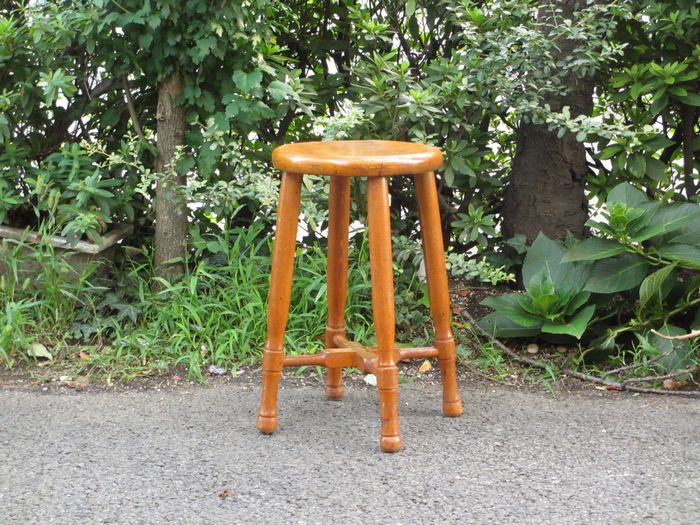 レトロ 木製スツール 丸椅子 ビンテージ