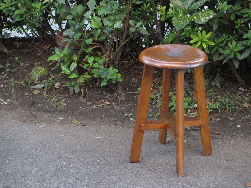 ビンテージ木製スツール (2)　丸椅子