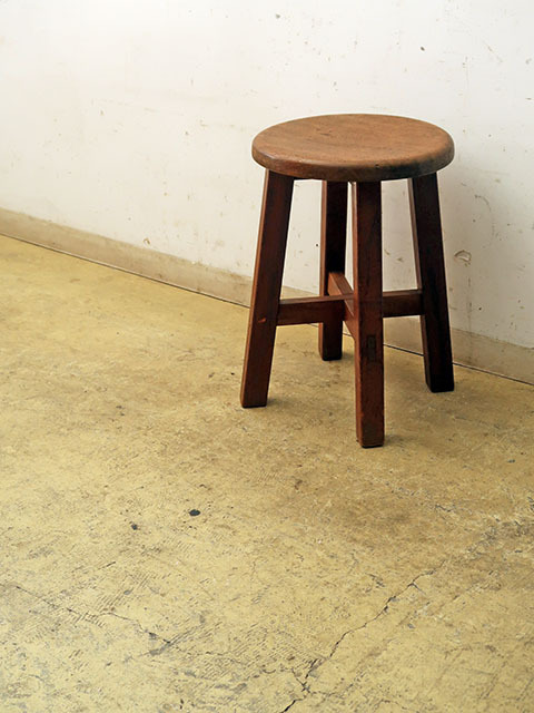 アンティーク 　木製スツール 丸椅子