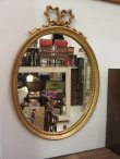 画像1: 金縁 オーバルフレームミラー　鏡