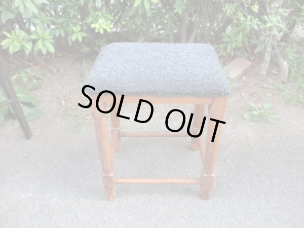 画像2: 昭和レトロ 青い座面のスツール 椅子 アンティーク