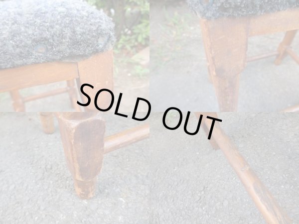 画像5: 昭和レトロ 青い座面のスツール 椅子 アンティーク
