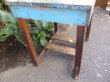 画像3: レトロ 青い古木の作業台(1) 机 テーブル インダストリアル ガーデニング