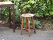 画像1: レトロ 木味良い 木製スツール 丸椅子 アンティークチェア