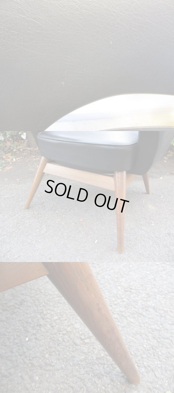 画像5: ヴィンテージ ラウンジチェア アームチェア 椅子 ソファ 黒