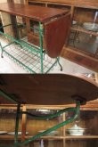 画像3: レトロなアイロン台 鉄脚テーブル アイアン チーク材
