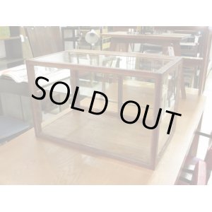 画像: 昭和レトロ 木製5面ガラスショーケース 飾り棚 