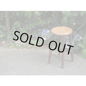 画像: 木製スツール 丸椅子 レトロ家具
