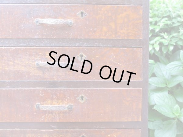 画像6: 古い10杯引き出し 桜材 前桑 ドロワー