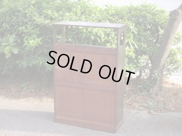 画像4: 昭和レトロ 桜材ガラス棚 本箱