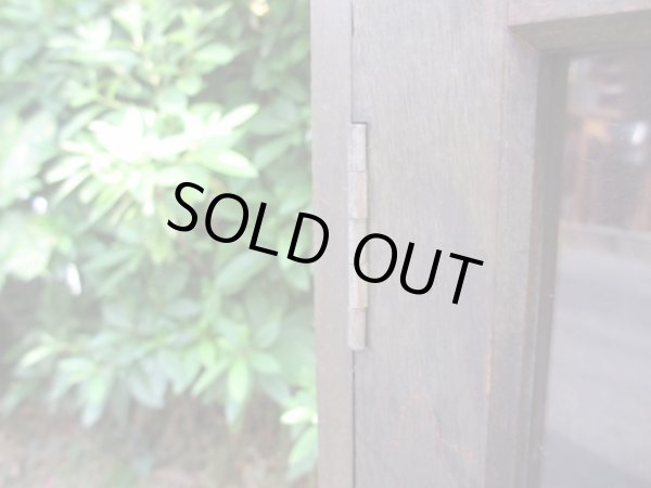 画像12: 昭和レトロ 桜材ガラス棚 本箱